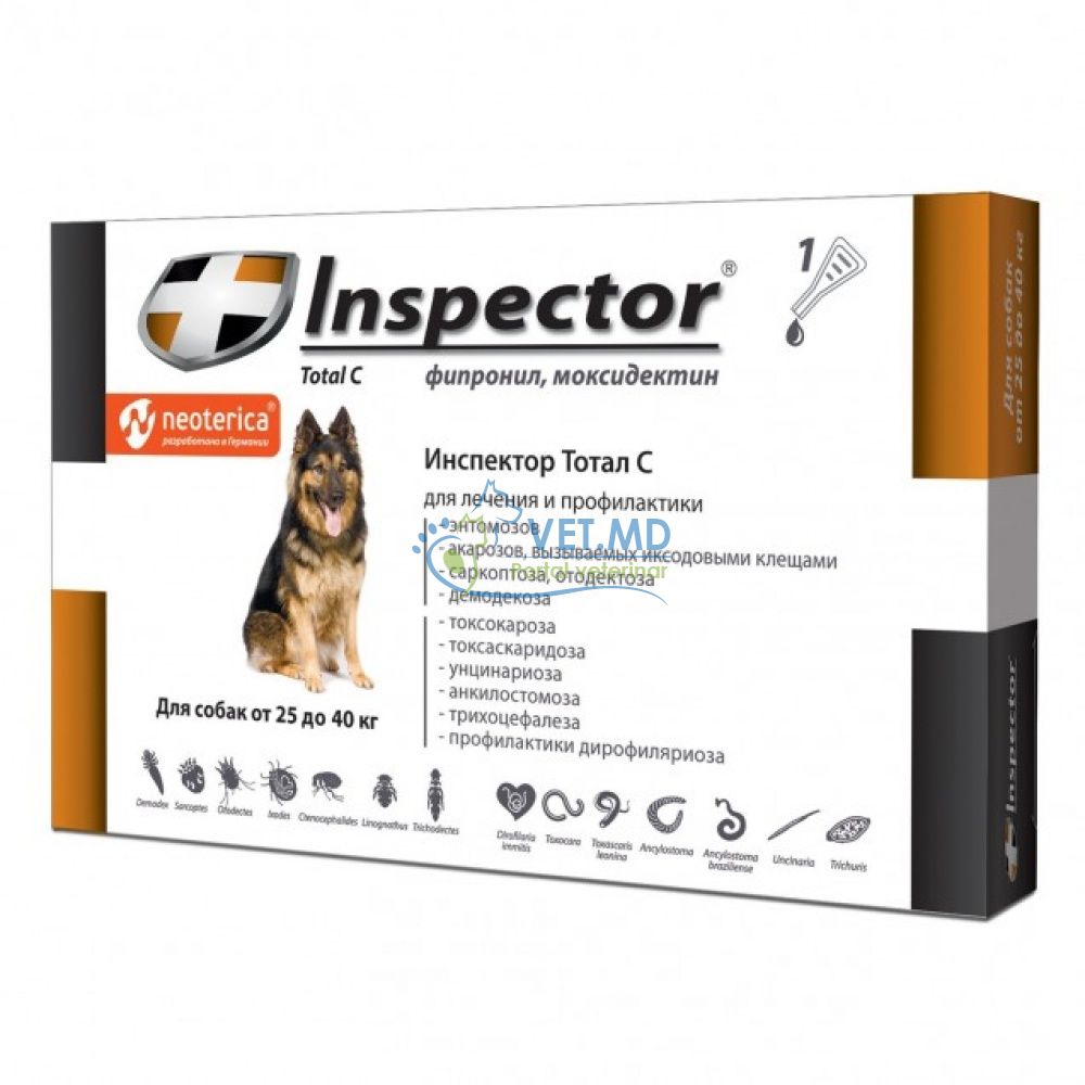 Inspector Total C капли для собак 25-40 кг, 1 пипетка